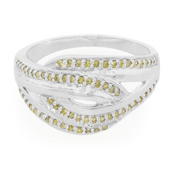 Bague en argent et Diamant fantaisie