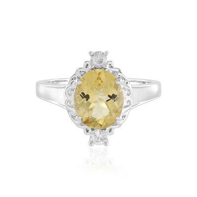 Bague en argent et Béryl jaune (Adela Silber)