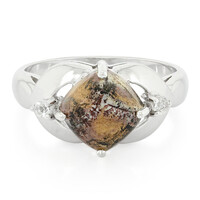 Bague en argent et Jaspe dendritique de Sonora