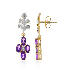 Boucles d'oreilles en argent et Améthyste de Zambie