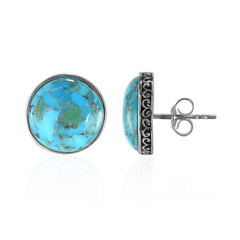 Boucles d'oreilles en argent et Turquoise bleue de Mohavie (Art of Nature)