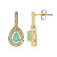 Boucles d'oreilles en argent et Emeraude de Russie