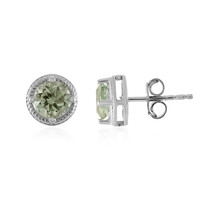Boucles d'oreilles en argent et Améthyste verte