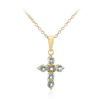 Collier en argent et Topaze bleu ciel