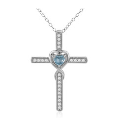 Collier en argent et Topaze bleu ciel