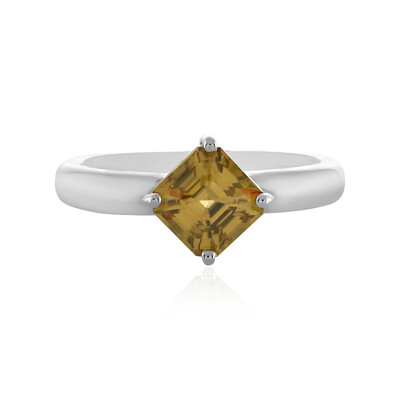 Bague en argent et Zircon cognac