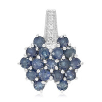 Pendentif en argent et Saphir bleu
