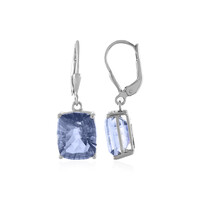 Boucles d'oreilles en argent et Quartz mystique bleu