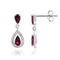 Boucles d'oreilles en argent et Grenat Rhodolite