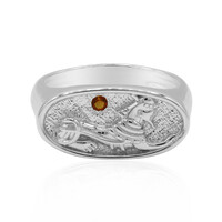 Bague en argent et Citrine mandarine