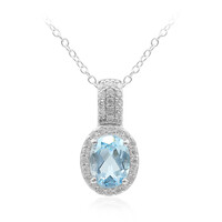 Collier en argent et Topaze bleu ciel