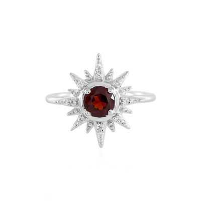 Bague en argent et Grenat du Mozambique