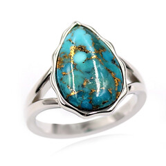 Bague en argent et Turquoise cuivrée bleue (Faszination Türkis)