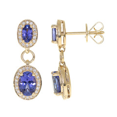 Boucles d'oreilles en or et Tanzanite AAA (CIRARI)