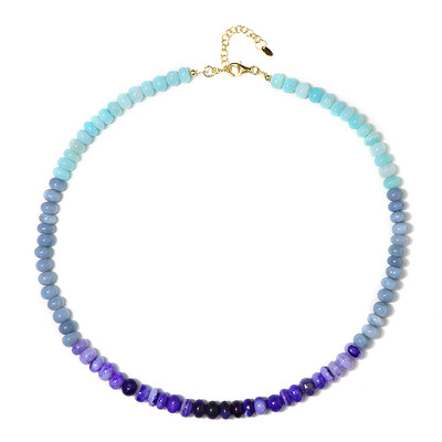 Collier en argent et Opale bleue d'Éthiopie