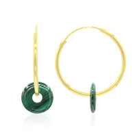 Boucles d'oreilles en argent et Malachite