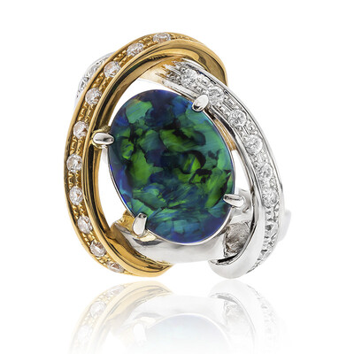 Bague en platine et Opale noire (CIRARI)