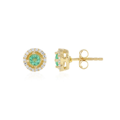 Boucles d'oreilles en argent et Emeraude de Russie