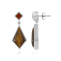 Boucles d'oreilles en argent et Œil de Tigre