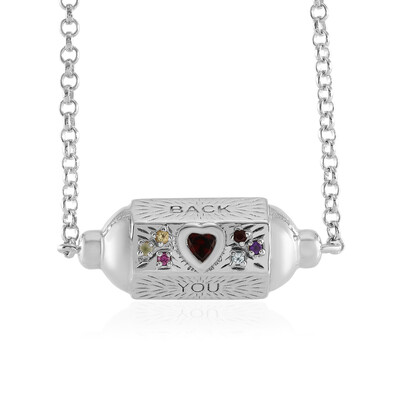 Collier en argent et Grenat du Mozambique (M de Luca)