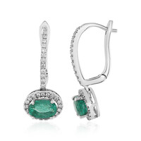 Boucles d'oreilles en or et Emeraude de Zambie