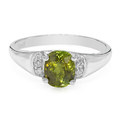 Bague en argent et Tourmaline cuprifère