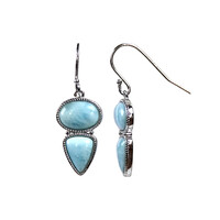 Boucles d'oreilles en argent et Larimar