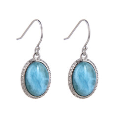 Boucles d'oreilles en argent et Larimar