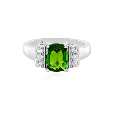 Bague en argent et Diopside de Russie