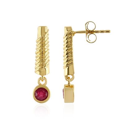 Boucles d'oreilles en argent et Rubis du Mozambique