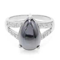Bague en argent et Hématite noire