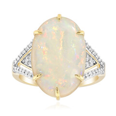 Bague en or et Opale blanche du Brésil