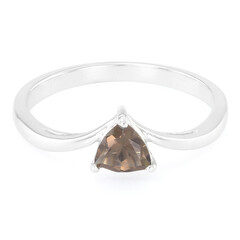 Bague en argent et Quartz fumé