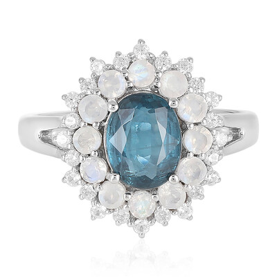 Bague en argent et Kyanite bleu pétrole