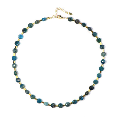 Collier en argent et Apatite bleu néon