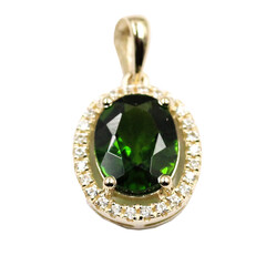 Pendentif en or et Diopside de Russie