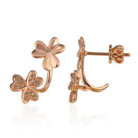 Boucles d'oreilles en or et Diamant rose de France SI1 d'Argyle 