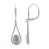 Boucles d'oreilles en argent et Topaze bleu ciel
