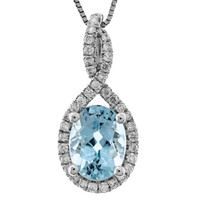Collier en or et Aigue-marine du Brésil