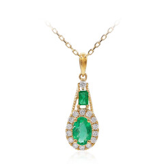 Collier en or et Emeraude de Zambie AAA