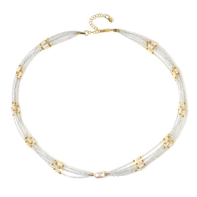 Collier en argent et Perle blanche de culture d'eau douce (Riya)