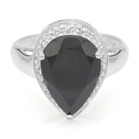 Bague en argent et Spinelle noir
