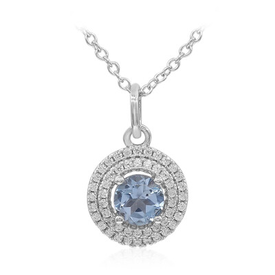 Collier en argent et Topaze bleu ciel