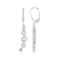 Boucles d'oreilles en argent et Pierre de Lune arc-en-ciel (KM by Juwelo)