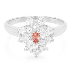 Bague en argent et Saphir Padparadscha