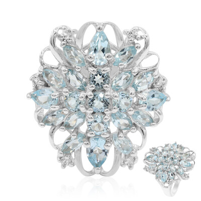 Bague en argent et Topaze bleu ciel