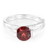 Bague en argent et Grenat du Mozambique