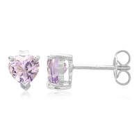 Boucles d'oreilles en argent et Améthyste Rose de France