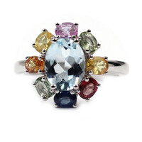 Bague en argent et Topaze bleu ciel