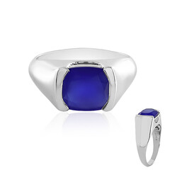 Bague en argent et Calcédoine bleue